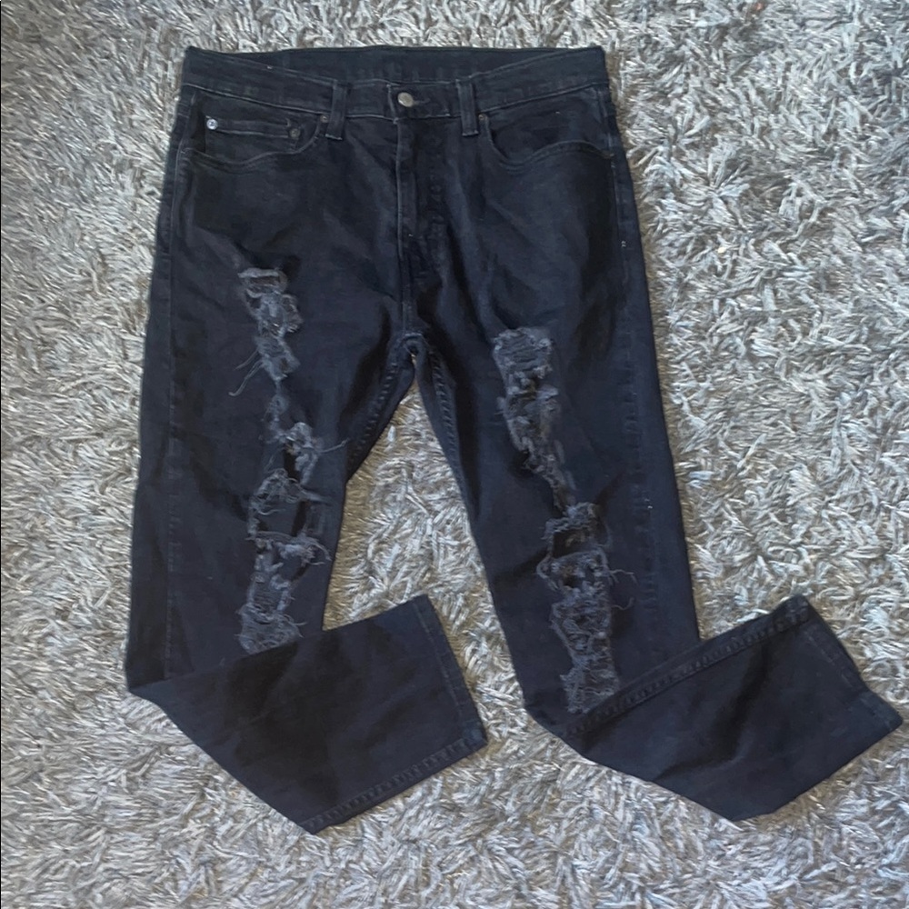 Levi’s 512 Men's Black Distressed Jeans size 34x30